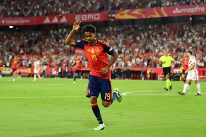 
					Spanyol Tundukkan Kroasia 4-1, Lamine Yamal Cetak Dua Gol
